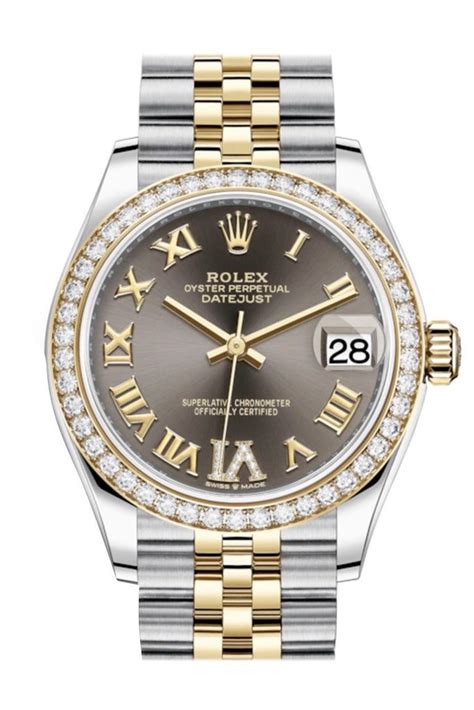 Rolex Datejust 31 Dark Grey Diamond Dial / Diamond Bezel